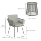 3 Piece Outdoor Patio Bistro Set, Wicker Rattan Furniture with Metal Legs for Garden, Backyard, Light Grey