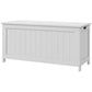Storage Trunk with 2 Safety Hinges, Modern Entryway Bench with Side Handles, Storage Chest for Living Room, White