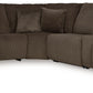 Top Tier - Chocolate - 6-Piece Reclining Sectional With Laf Press Back Chaise - Fabric