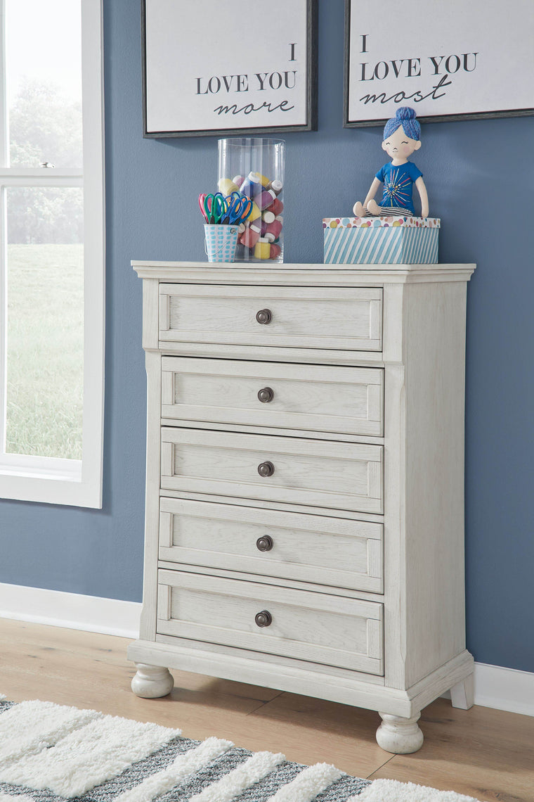 Robbinsdale - Antique White - Five Drawer Chest - Youth - Forward Furniture