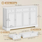 54" Sideboard Cabinet with Soft-Close Doors and 3 Drawers - White