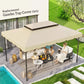 13' x 10' Gazebo Replacement Canopy, Gazebo Top Cover with Double Vented Roof for Garden Patio(TOP ONLY), Beige