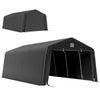 12' x 20' Portable Garage, Heavy Duty Carport Canopy with Ventilation Windows and Large Roll-up Door, Black