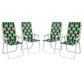 Set of 4 Folding Patio Chairs, Portable Chair Set with Armrests for Camping, Garden, Pool, Beach, Green