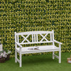 2-Seater Wooden Garden Bench, 4FT Outdoor Patio Loveseat with Unique X-Shape Back for Yard, Lawn, Porch, White