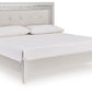 Zyniden - Silver - King Upholstered Panel Bed