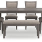 Wrenning - Gray - Dining Room Table Set (Set of 6)