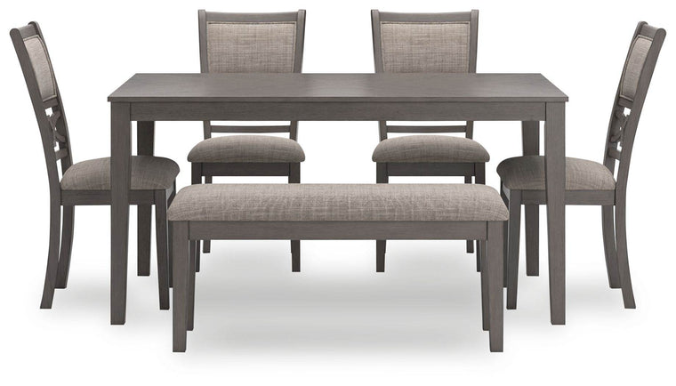 Wrenning - Gray - Dining Room Table Set (Set of 6) - Forward Furniture
