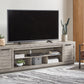 Naydell - Gray - 92" TV Stand With Wide Fireplace Insert