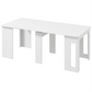 23.6"-70.9" Extendable Dining Table for 6-8 People, Space-Saving Rectangular Kitchen Table for Small Spaces, Dining Room, Kitchen, Living Room, White