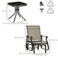 3PCs Gliding Rocking Chair & Bistro Tea Table Set, Mixed Grey