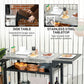 3-Shelf Grill Cart with Foldable Side Table & Stainless Steel Top