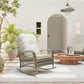 Rattan Rocking Chair, Outdoor Wicker Patio Rocker Chair Furniture with Thick Cushions, for Garden Backyard Porch, Khaki