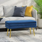 31" Storage Ottoman, Velvet End of Bed Bench with Steel Legs, Foot Stool with Storage for Bedroom, Living Room