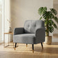 Accent Chair Modern Tufted with Metal Legs Upholstered Reading Armchair for Living Room Grey