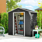 6.5x3.5ft Metal Garden Storage Shed for Outdoor Tool Storage with Double Sliding Doors and Vents, Dark Grey