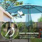 10' x 8' Round Market Umbrella, Patio Umbrella with Crank Handle and Tilt, Outdoor Parasol for Garden, Sky Blue