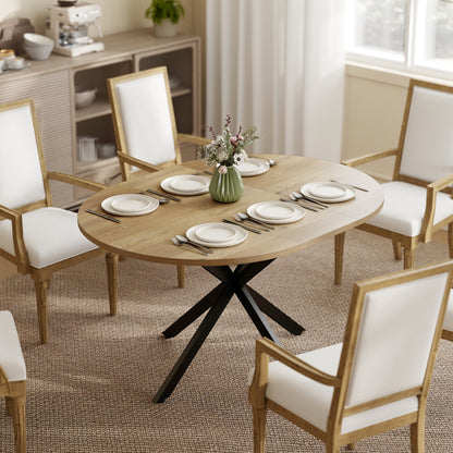 Extendable Dining Table for 4-6 with Butterfly Leaf - Natural Wood