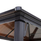 Outdoor Hardtop Grill Gazebo Cooking BBQ Canopy w/ 6 Hooks for Utensils and Double Vented PC Roof, Coffee