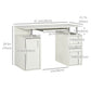 47" Computer Desk with Keyboard Tray and Storage Drawers, Home Office Workstation Table with Storage Shelves, White
