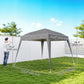 8' x 8' Pop Up Canopy, Outdoor Folding Tent, Portable Party Tent with Carrying Bag for Camping, Party, Picnic, Grey
