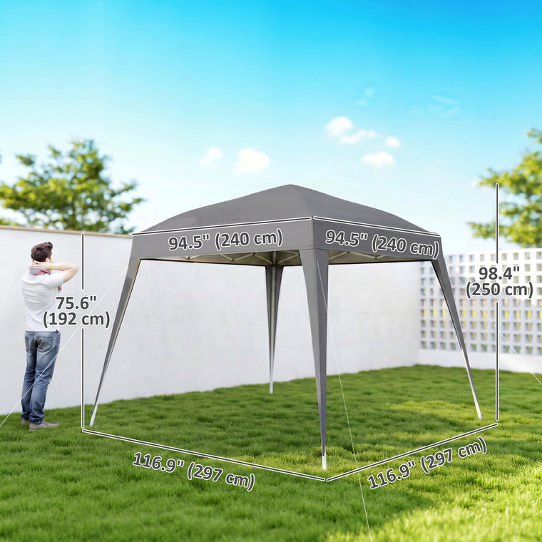 8' x 8' Grey Pop-Up Party Tent with Carrying Bag