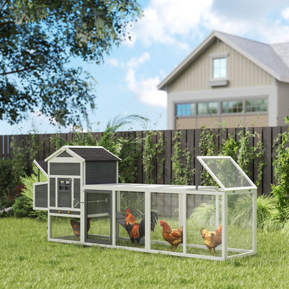 117" Grey Extra-Large Wooden Chicken Coop with Nesting Box