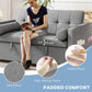 Pull Out Sofa Bed, Sleeper Sofa Couch with USB Ports, Small Linen Loveseat Futon Couch for Living Room, Grey