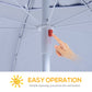 7.5FT 2-in-1 Beach Umbrella with Carry Bag, Umbrella Shelter with Silver Coated UPF50+ UV Protection and Adjustable Height for Camping, Fishing, Backyard, Blue