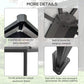 12' x 15' Hardtop Gazebo Canopy with Polycarbonate Roof, Aluminum Frame, Netting, Curtains and Ceiling Hook, Dark Grey