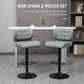Swivel PU Leather Barstools Set of 2 Adjustable Bar Stools with Footrest Back for Kitchen Counter Dining Room Grey