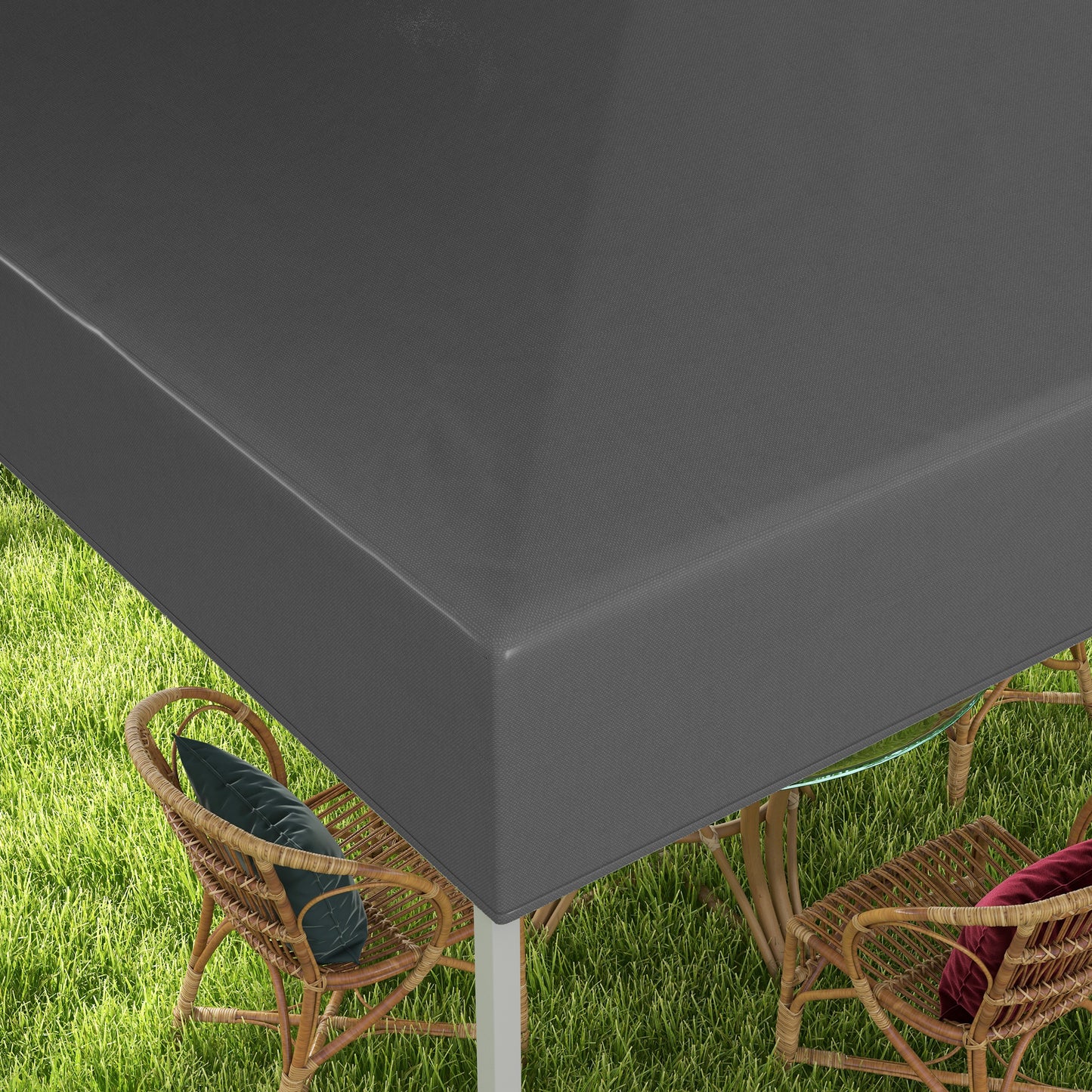 10' x 10' Pop Up Canopy Tent with Airy Top Vents and Wheeled Carry Bag for Outdoor, Garden, Patio, Dark Grey