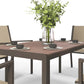 7 Piece Outdoor Dining Set with Rectangular Table and 6 Stackable Chairs, for Backyard, Lawn, Deck, Balcony, Pool Side