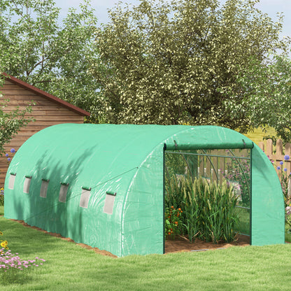 20' x 10' Green Tunnel Greenhouse with Sprinkler System