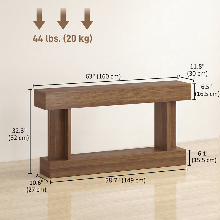 63" Narrow Console Table with Storage Shelf