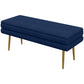 39" Storage Ottoman, Velvet End of Bed Bench with Steel Legs, Foot Stool with Storage for Bedroom, Living Room