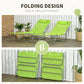 Set of 2 Folding Chaise Lounge Chairs, Outdoor Poolside Sun Tanning Chairs w/ Pillow, Reclining Backrest, Dark Blue