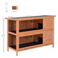 54"L 2-Story Large Rabbit Hutch Bunny Cage Wooden Pet House Small Animal Habitat with Lockable Doors, No Leak Tray and Waterproof Roof for Outdoor/Indoor Orange
