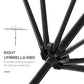 10' x 8' Round Market Umbrella, Patio Umbrella with Crank Handle and Tilt, Outdoor Parasol for Garden, White