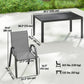7 Pieces Outdoor Dining Set for 6, Patio Furniture Set with Rectangular Patio Table and Stackable Chairs, Light Grey