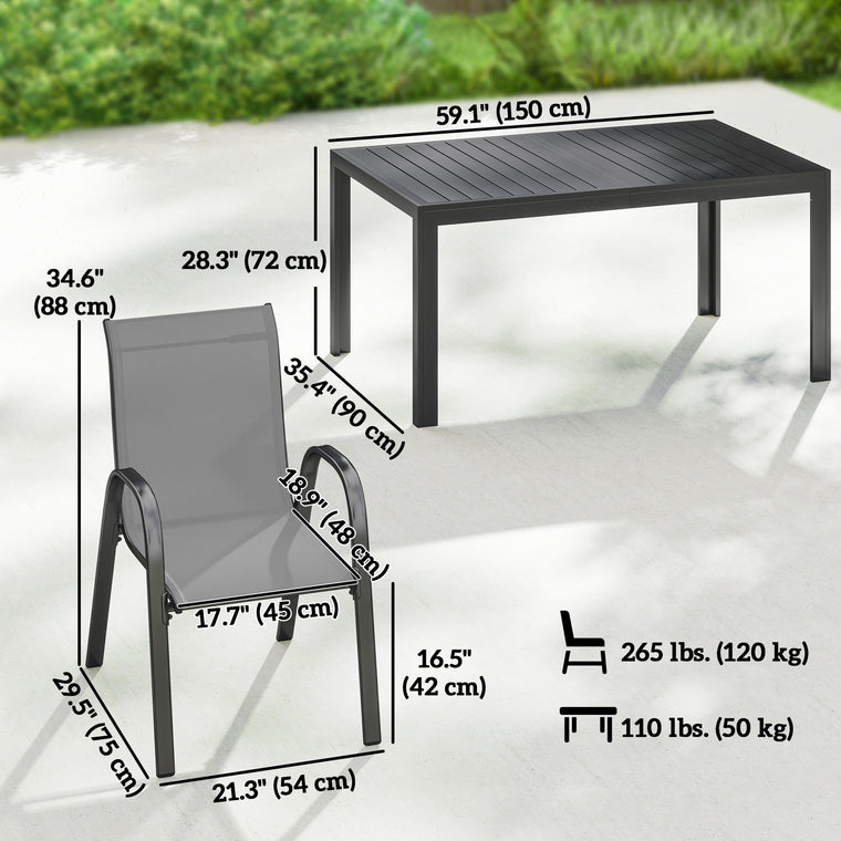 7-Piece Dining Set for 6 with Rectangular Table