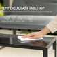 4 Piece Outdoor Furniture Set, Patio Conversation Set with Tempered Glass Table, Loveseat, Chairs, Cushions, Light Grey