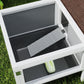 Rabbit Hutch, Wooden Guinea Pig Cage with Run, Openable Top, Pull Out Tray and Ramp, Water-Resistant Roof, Grey