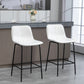 Bar Stools Set of 2, Upholstered Counter Height Bar Chairs, Kitchen Stools with Steel Legs