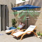 Half Outdoor Patio Umbrella with Solar LED Lights Half Umbrella with Crank 105.1" x 53.5" Navy Blue