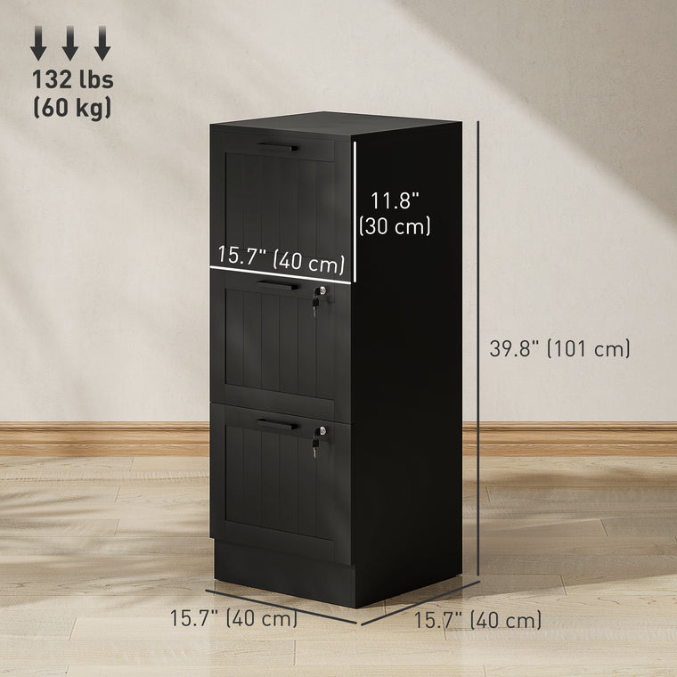 3-Drawer Filing Cabinet with Lock
