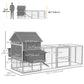 Wooden Chicken Coop with Nesting Boxes, Run, Doors, Tray, Ramp for 4-6 Chickens