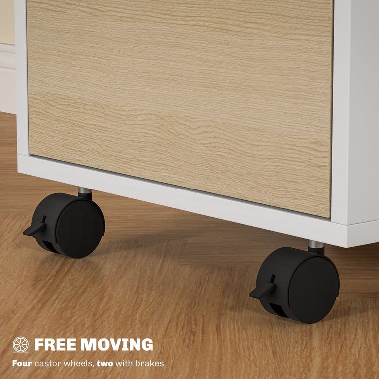 3-Drawer Vertical Filing Cabinet with Lock & Wheels