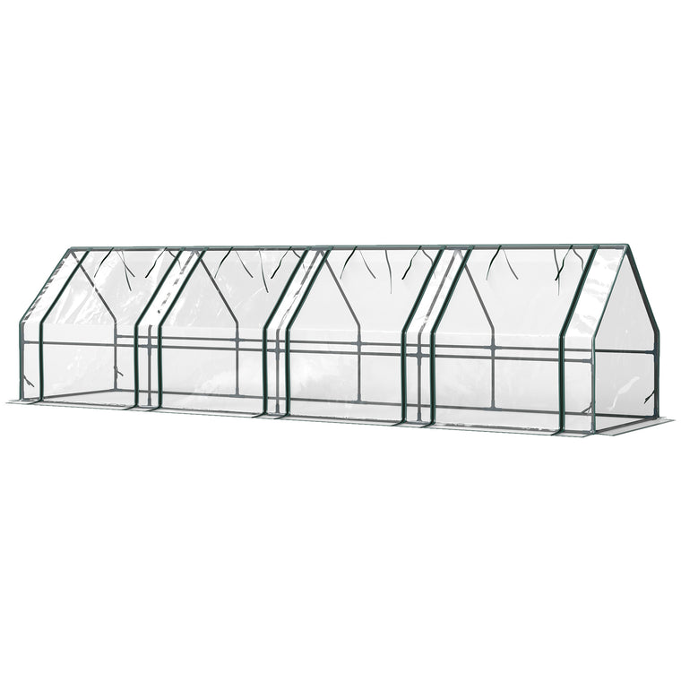 Clear Portable Mini Tunnel Greenhouse with Zippered Doors