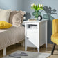 Wooden 3-Tier Modern Nightstand with Pullout Shelf, Adjustable Open Shelf, and Door Cabinet, White